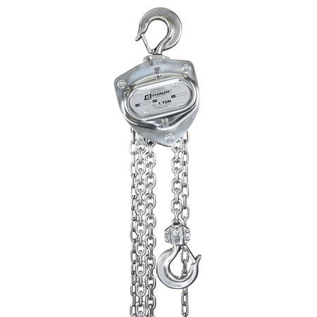 OZ LIFTING PRODUCTS 1 Ton Stainless Steel Chain Hoist 10 Ft Lift OZSS010-10CH